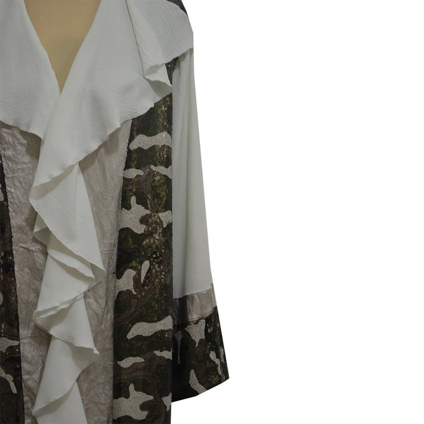 Army With White Luxury abaya