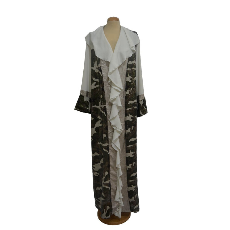 Army With White Luxury abaya