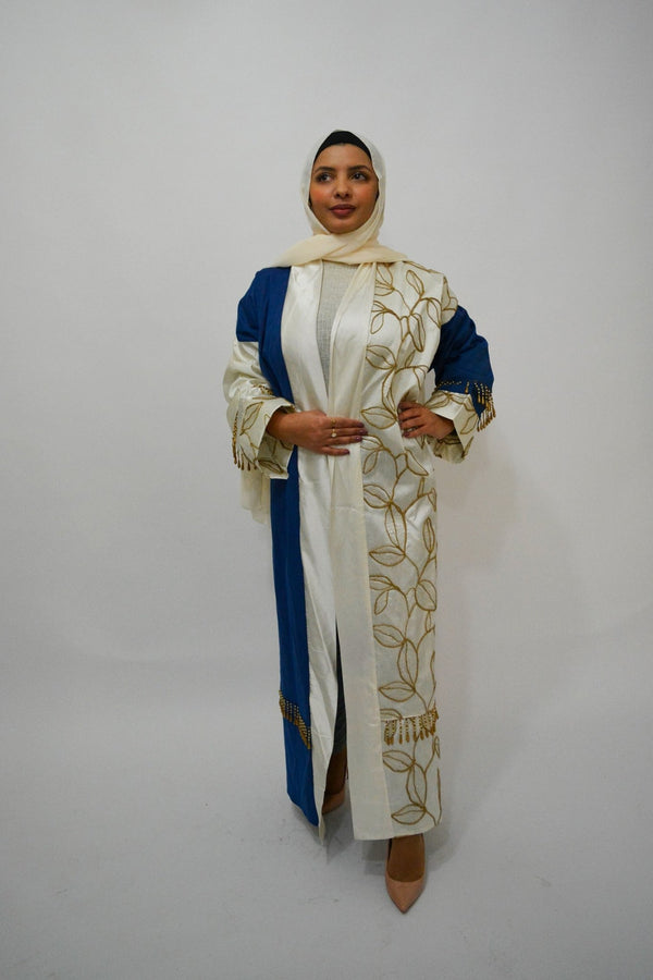 Bisht Artisana White luxury abaya