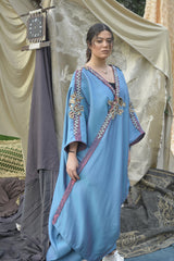 Bishty Blue luxury abaya