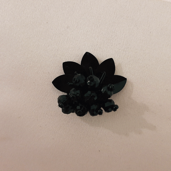 Black beads flower accessories for abaya