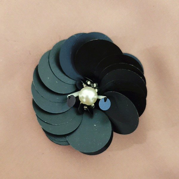 Black Crystal Flower accessories for abaya