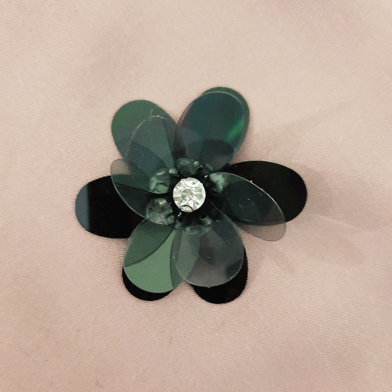 Black Csoft Flower accessories for abaya