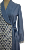 Blue Paper cotton luxury abaya