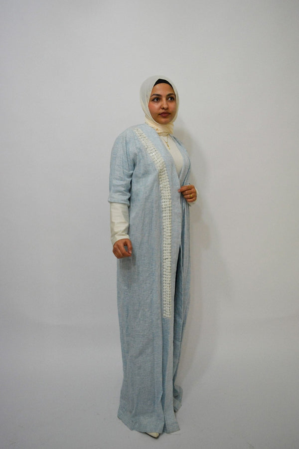 Bouny Light Blue Luxury Abaya