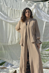 Cotton Matt Brown luxury abaya