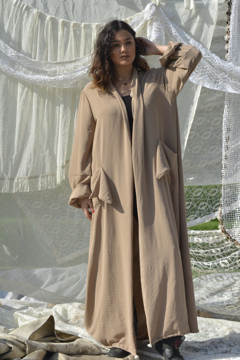 Cotton Matt Brown luxury abaya