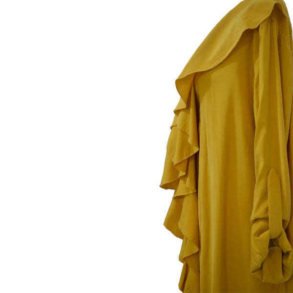 Cotton Velvet Yellow Luxury abaya