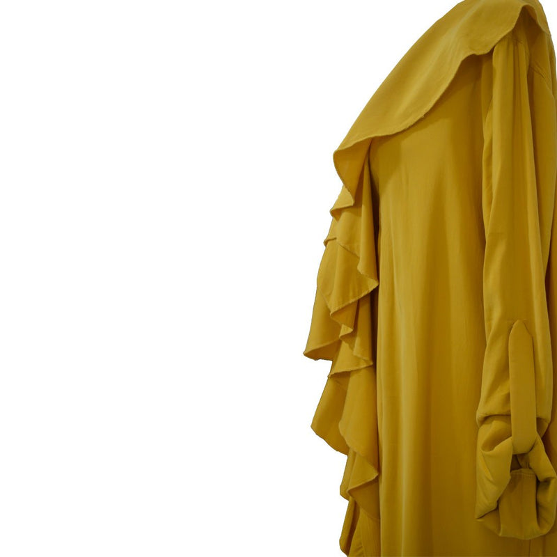 Cotton Velvet Yellow Luxury abaya