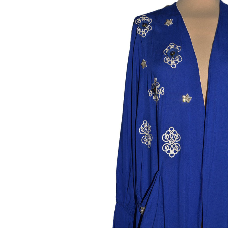 Cotton Viscose Blue Luxury abaya