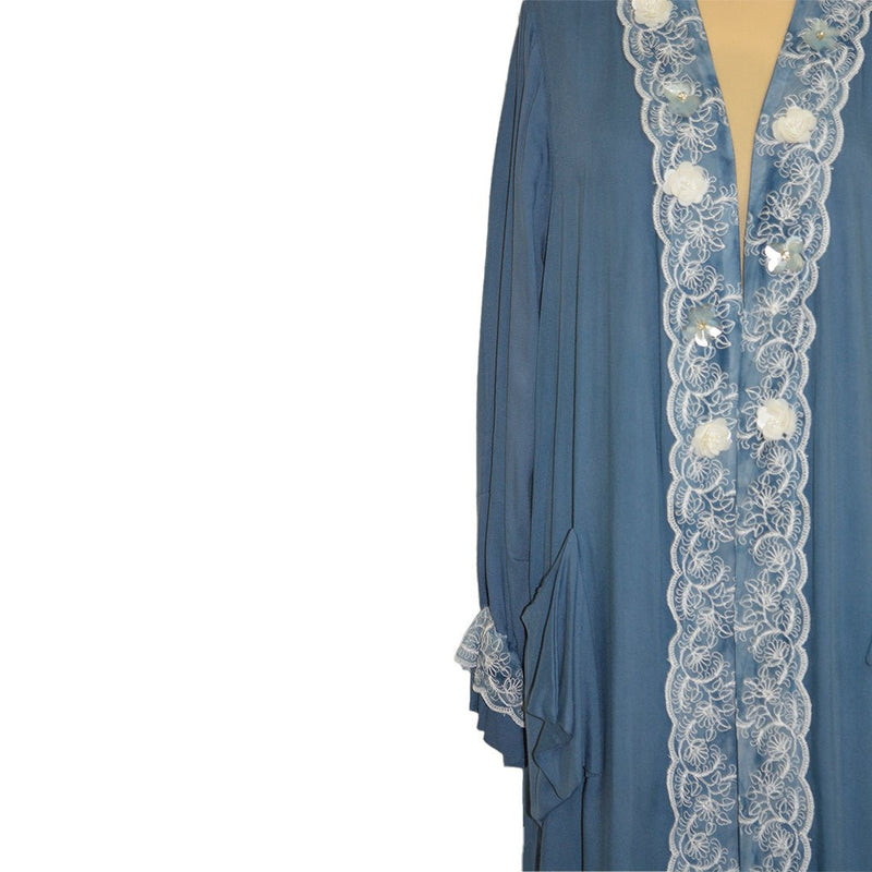 Cotton Viscose Light Blue Luxury abaya