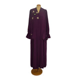 Cotton Viscose Purple Luxury abaya