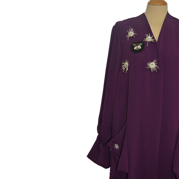 Cotton Viscose Purple Luxury abaya