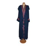 Fluffy Navy with Colorful Lace luxury abaya