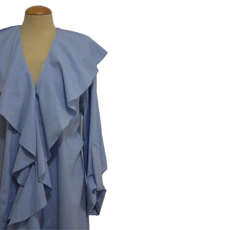 Fluffy Baby Blue luxury abaya