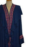 Fluffy Navy with Colorful Lace luxury abaya