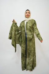 Hindi Olive Green Luxury abaya