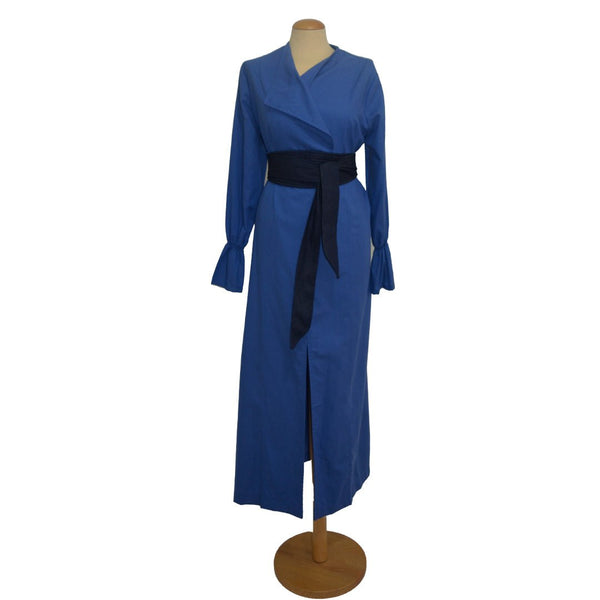 Navy Dip with Belt luxury abaya