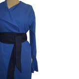 Navy Dip with Belt luxury abaya