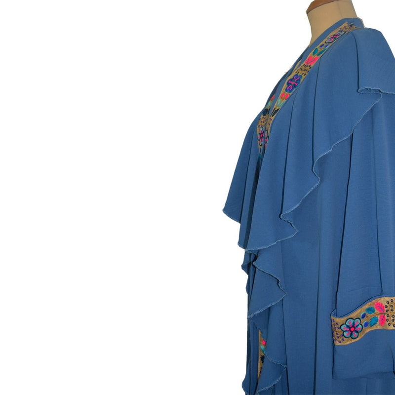 Royal Blue Colorful Lace luxury abaya